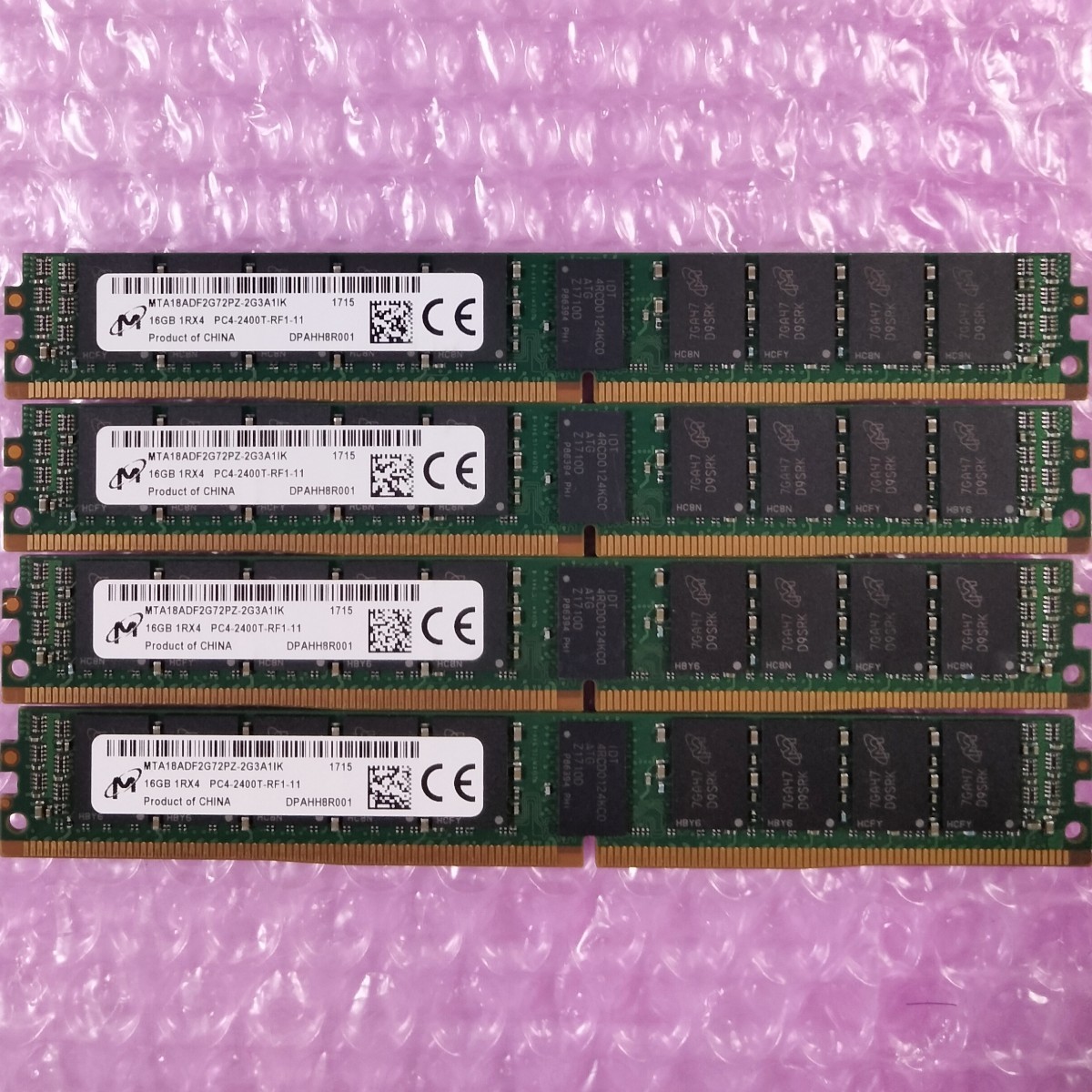 動作確認済み】Micron DDR4-2400 16GB 4枚セット (計64GB) 低背