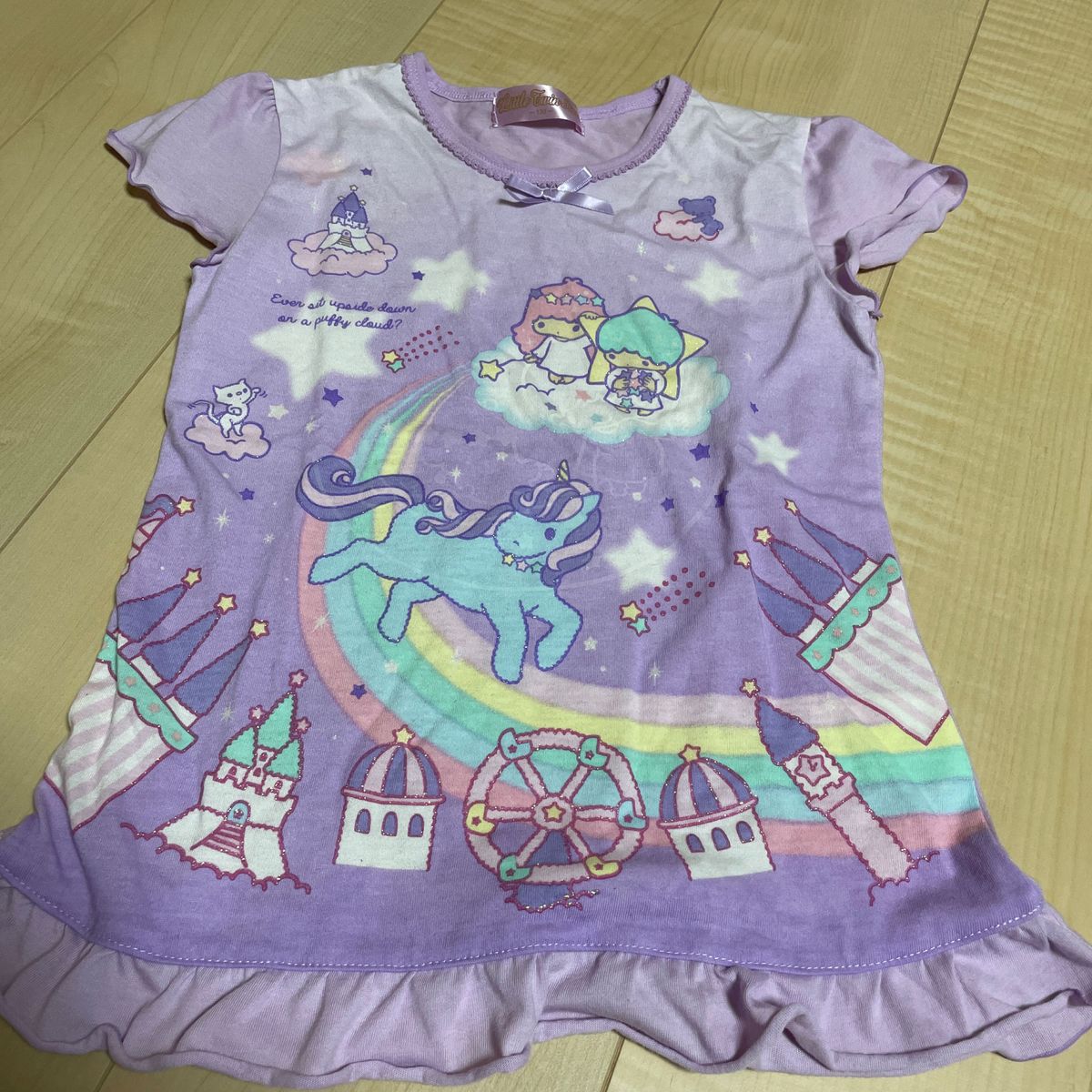 子供服 パジャマ 130 サンリオ Sanrio キキララ リトルツインスターズ 半袖 上下 ルームウェア 美品