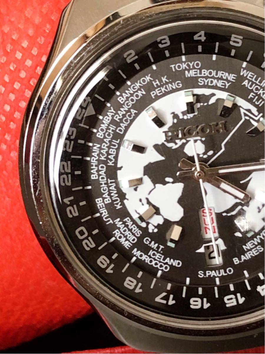  Ricoh World Time Ricoh World Timer наручные часы карта мира самозаводящиеся часы Vintage 