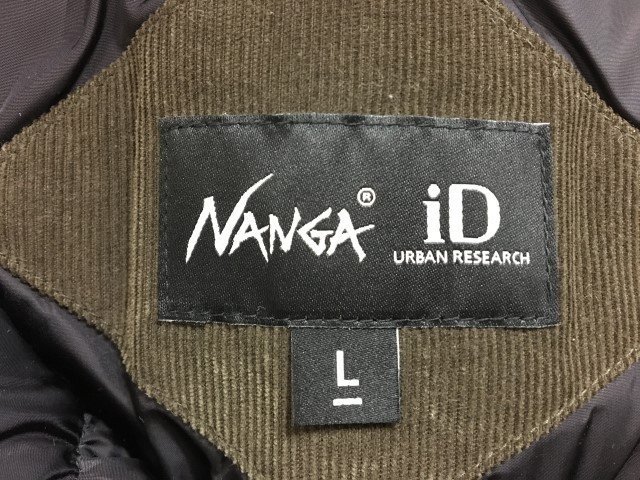 日本製 NANGA ナンガ URBAN RESEARCH iD アーバン ダウンジャケ UI17-17U001 カーキ L 33759329_画像3