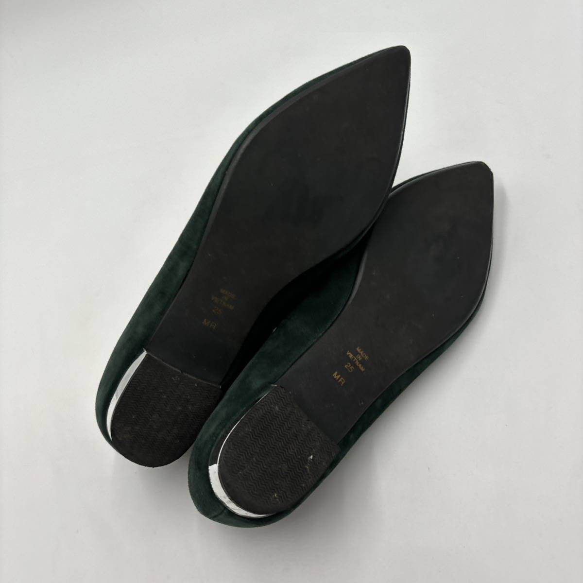 P ＊ 日本製 '洗練されたシルエット' DIANA ダイアナ 本革 スエードレザー / フラット パンプス 25cm MR レディース 婦人靴 シューズ _画像6