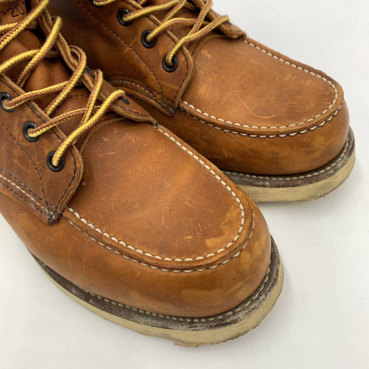 I ☆ 希少!!90sヴィンテージ '米国製' REDWING レッドウィング 羽タグ 90年代 アイリッシュセッター 革靴 ワークブーツ モックトゥ 7.5E_画像5