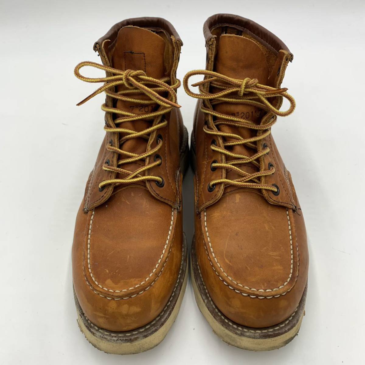 I ☆ 希少!!90sヴィンテージ '米国製' REDWING レッドウィング 羽タグ 90年代 アイリッシュセッター 革靴 ワークブーツ モックトゥ 7.5E_画像4