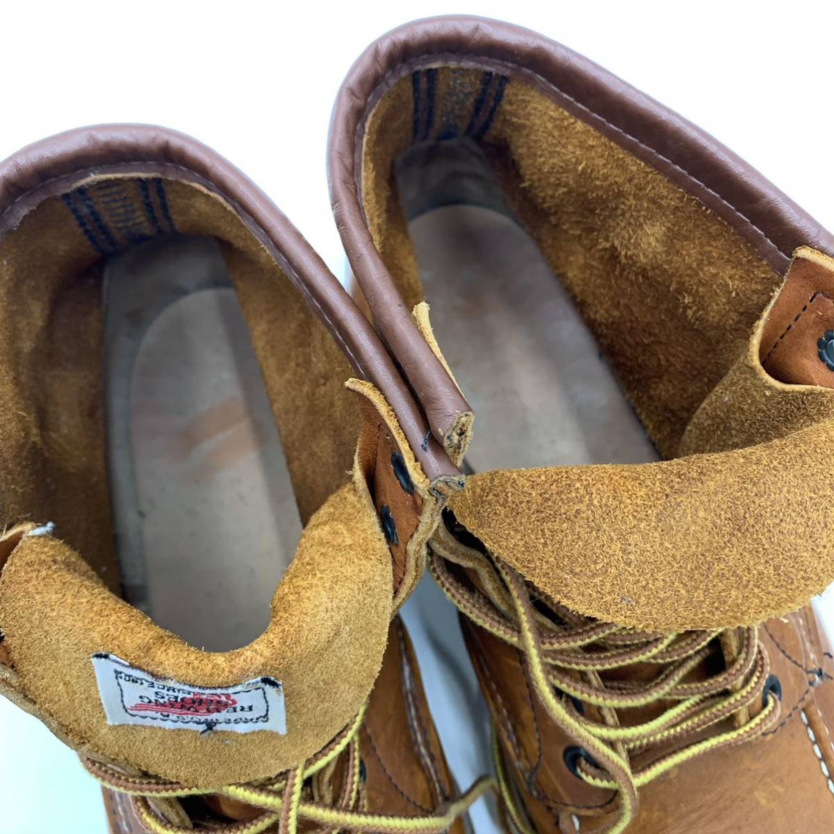 I ☆ 希少!!90sヴィンテージ '米国製' REDWING レッドウィング 羽タグ 90年代 アイリッシュセッター 革靴 ワークブーツ モックトゥ 7.5E_画像8