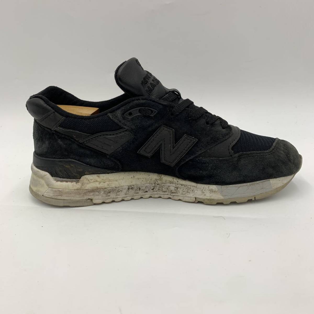 G ☆ 希少!!入手困難 '米国製' NEW BALANCE ニューバランス M998NJ ローカット スニーカー size:25.0cm D メンズ シューズ USA製 BLK 黒_画像6