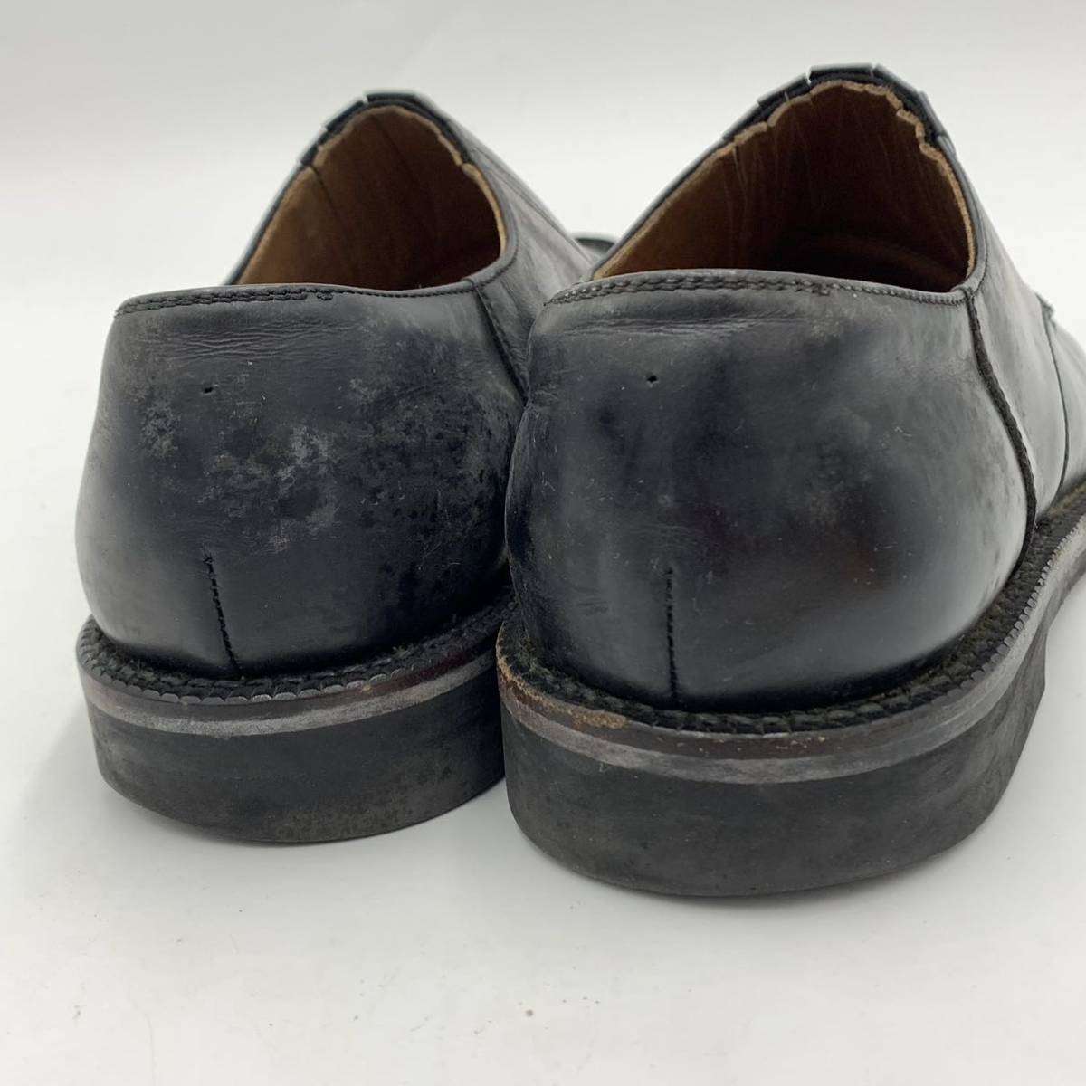 B☆ 高級ラグジュアリー靴 '日本製' COMME des GARCONS HOMME コムデギャルソン 革靴 レザー ローファー ドレスシューズ 24.5cm 紳士靴 BLK_画像3