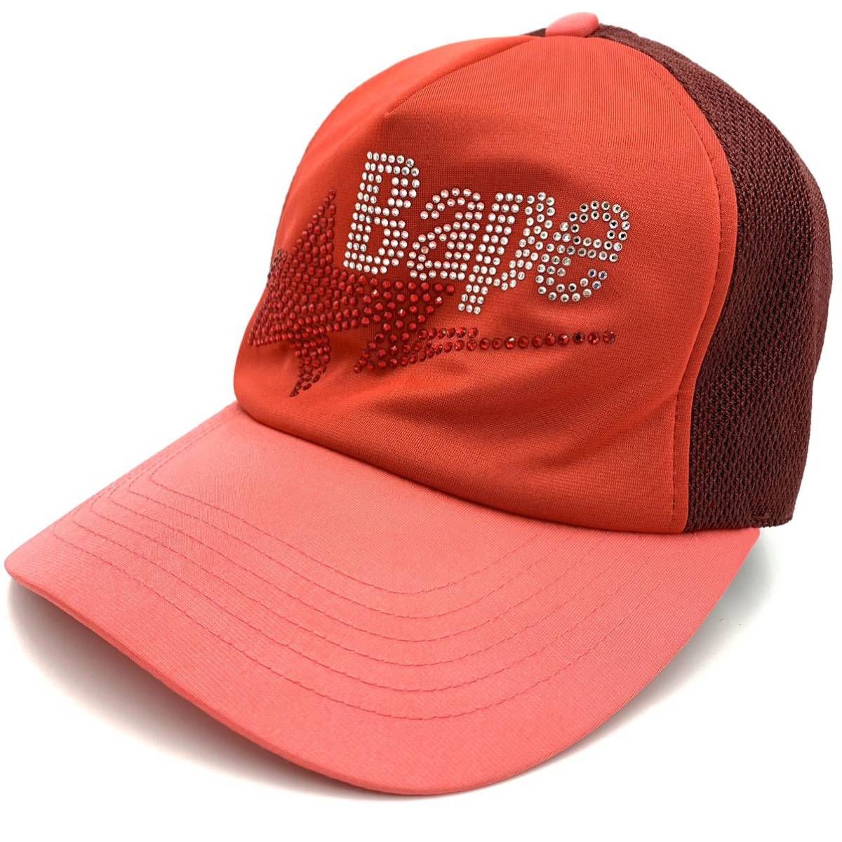 ☆ ラインストーン装飾デザイン '日本製' A BATHING APE アベイシングエイプ 帽子 スナップバック メッシュ キャップ 野球帽 size:F メンズ_画像1