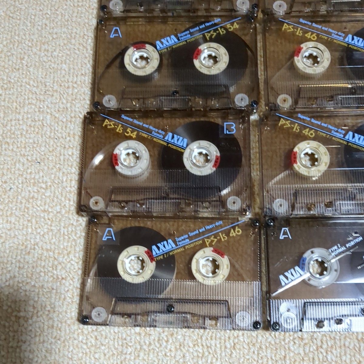 ジャンク　AXIA　使用済み　カセットテープ　PS-ⅰS 1s 54 50 46　計8本　アクシア　当時物　昭和レトロ　ノーマルポジション_画像3