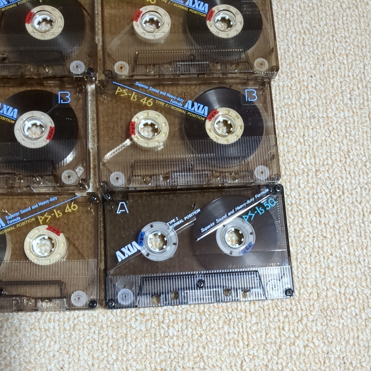 ジャンク　AXIA　使用済み　カセットテープ　PS-ⅰS 1s 54 50 46　計8本　アクシア　当時物　昭和レトロ　ノーマルポジション_画像5
