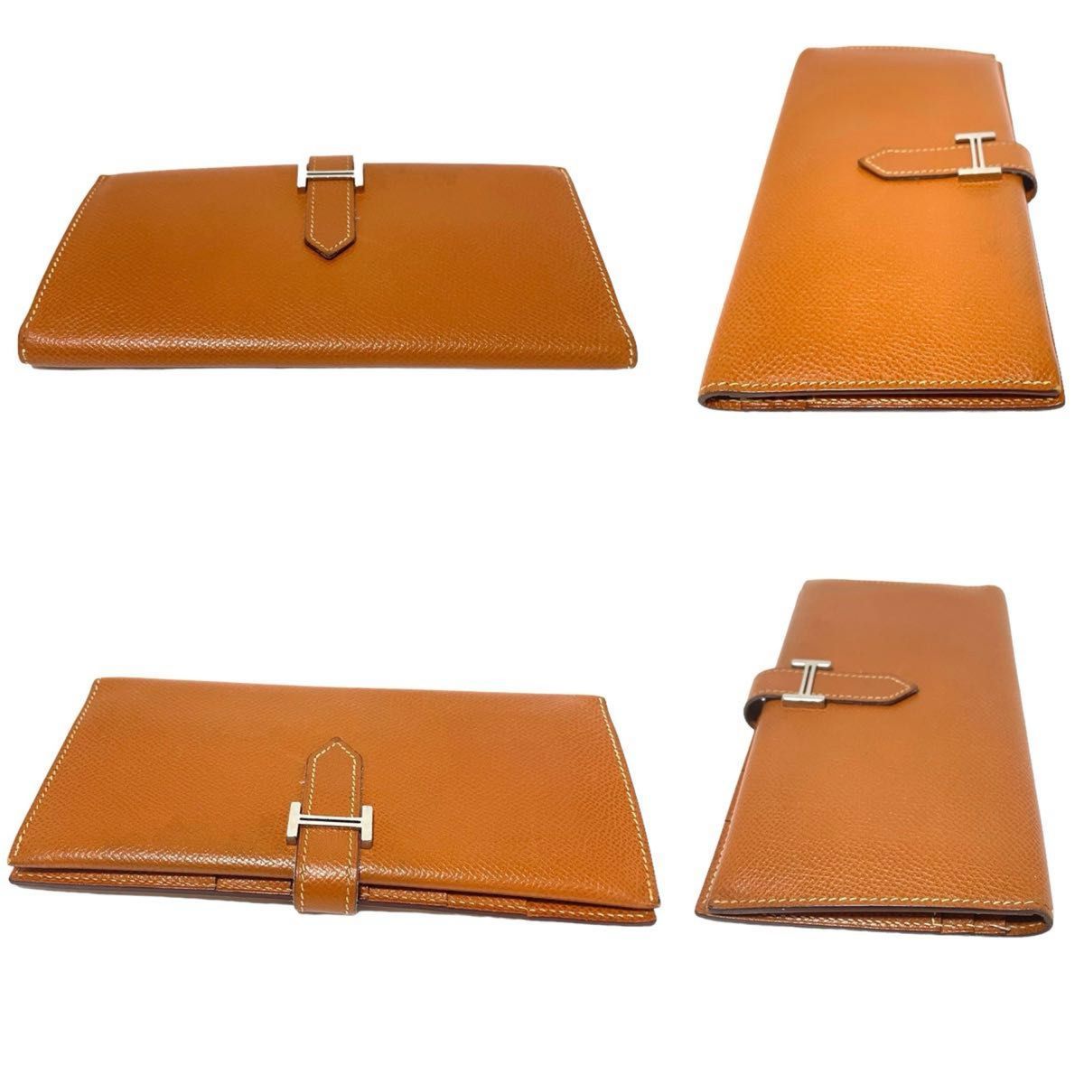 大特価】美品 HERMES エルメス べアン 二つ折り 長財布 ブラウン 大特価】美品 HERMES エルメス べアン 二つ折り 長財布 ブラウン