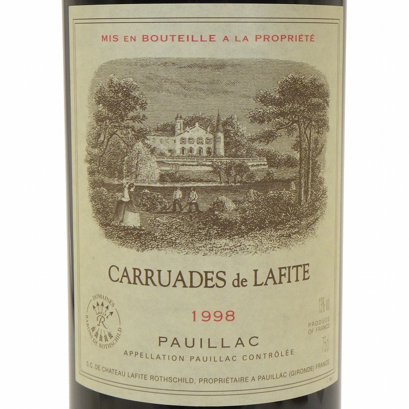 ☆【未開封】CARRUADES de LAFITE カリュアド ド ラフィット 1998 PAUILLAC ポイヤック 13％ 750ml 赤ワイン ボルドー 果実酒 アルコール_画像4