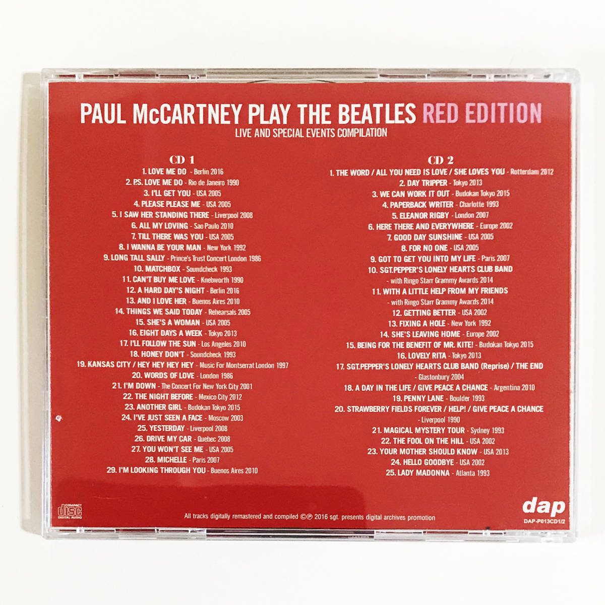 【送料無料！】Paul McCartney ポール・マッカートニー「Paul McCartney Play The Beatles - Red Edition」CD2枚組_画像3