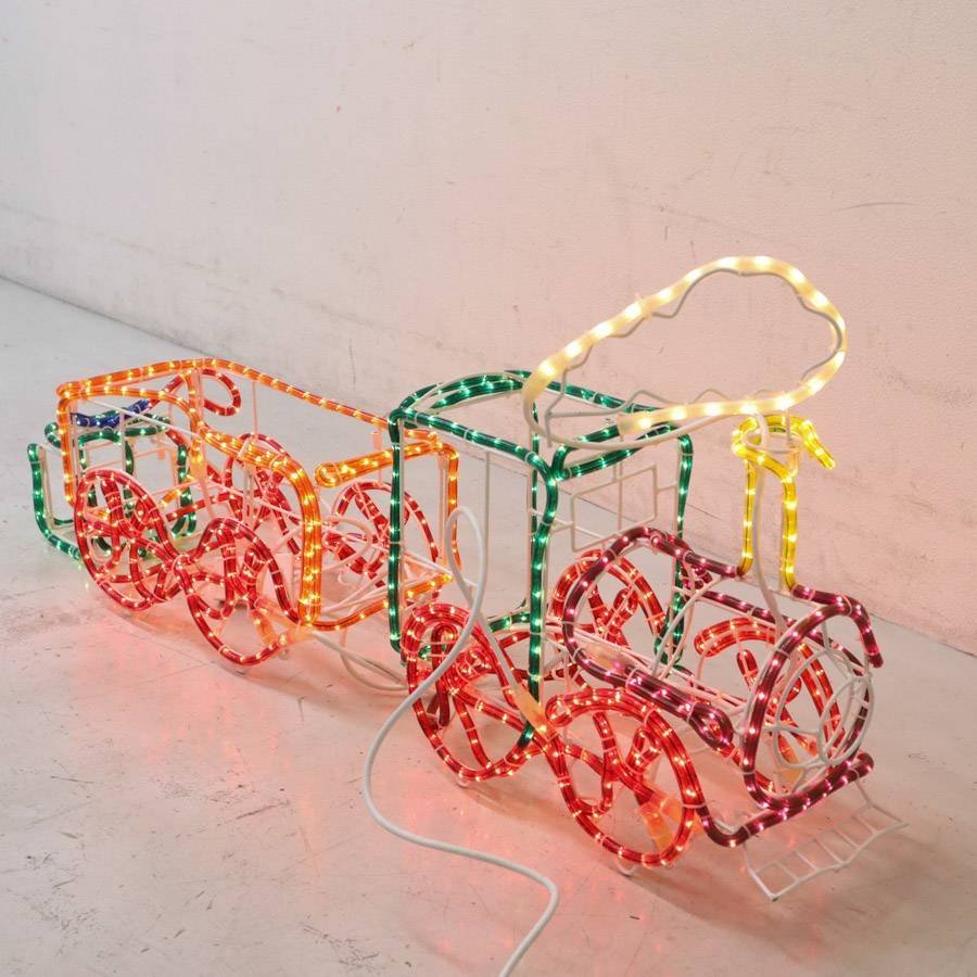 クリスマスイルミネーション 3D 立体 汽車 機関車 電飾 モチーフライト サイズ22×100×55cm★729h26_画像2