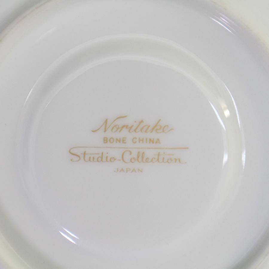 Noritake ノリタケ カップ＆ソーサー3客セット ボーンチャイナ スタジオコレクション 金彩 小花柄 黄色 緑◆732f06_画像7