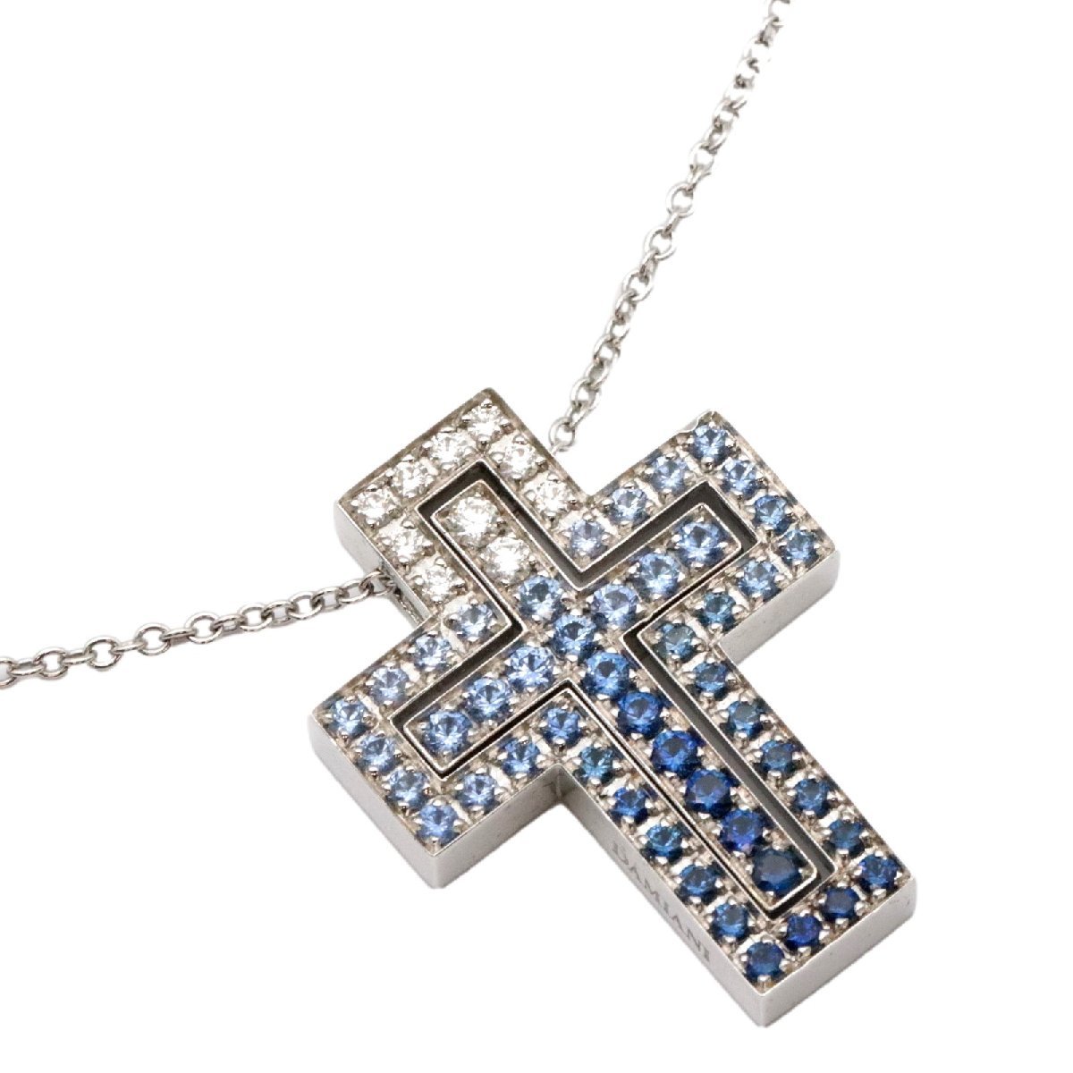  Damiani bell Epo k Iceberg S size necklace sapphire diamond 750 K18WG white gold lady's Damiani