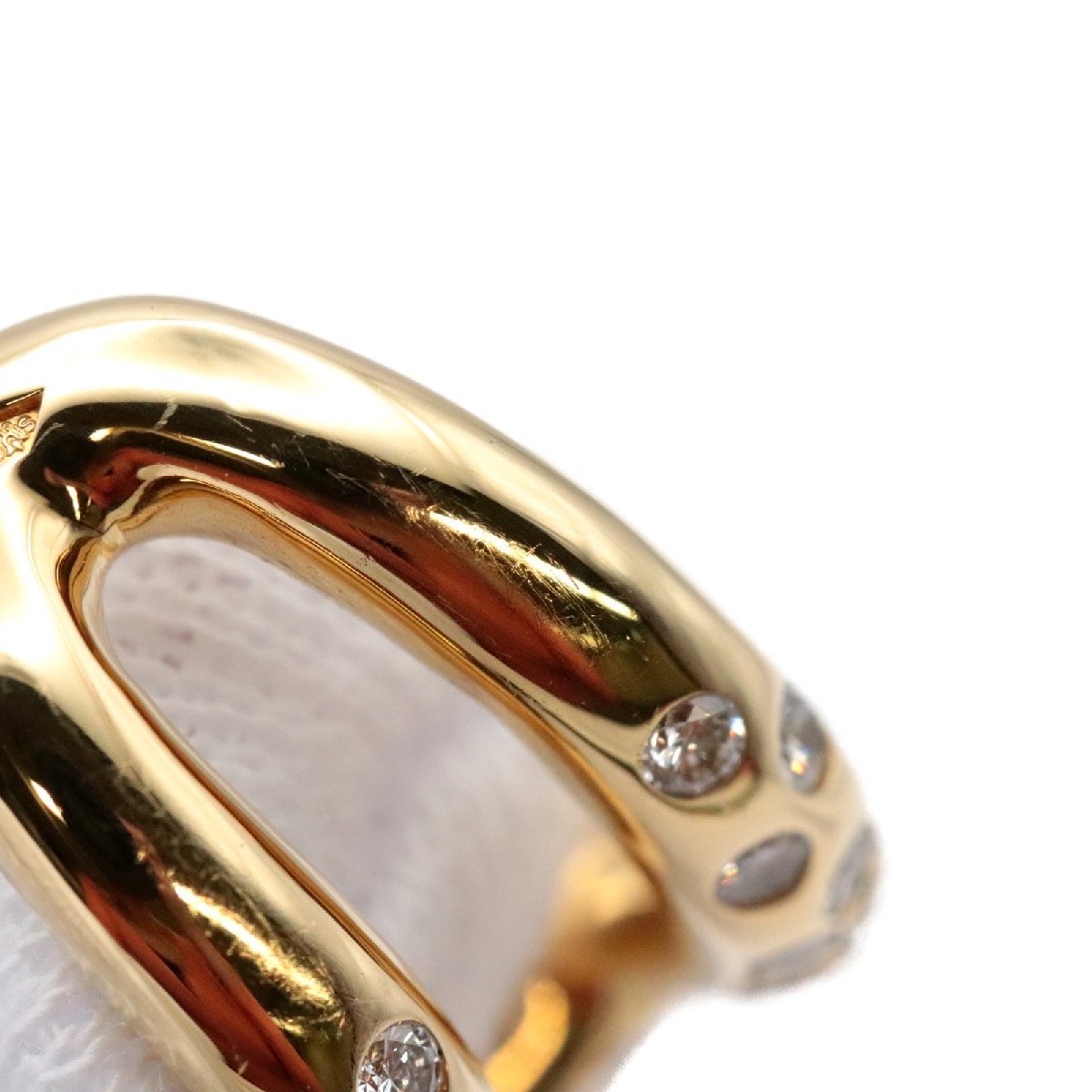  прекрасный товар Hermes oz mozPM кольцо #50 10 номер бриллиант Au750 K18YG желтое золото женский кольцо ювелирные изделия HERMES
