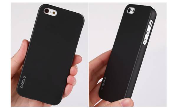 ◆iPhone5の薄型ハードケース♪液晶保護シール付♪色：ブラック◆mobc/made in Korea◆35_iPhone5は見本です。