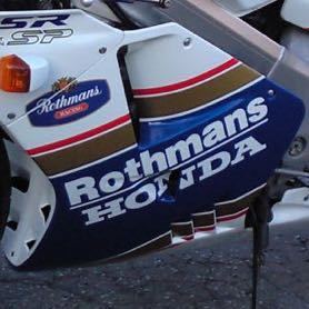 新品 ロスマンズ 白文字 大 ロゴ ステッカー NSR250R MC21　Rothmans　HONDA HRC 検） デカール ロアーカウル ロゴ MC28 MC21 HRC_貼り付け参考画像