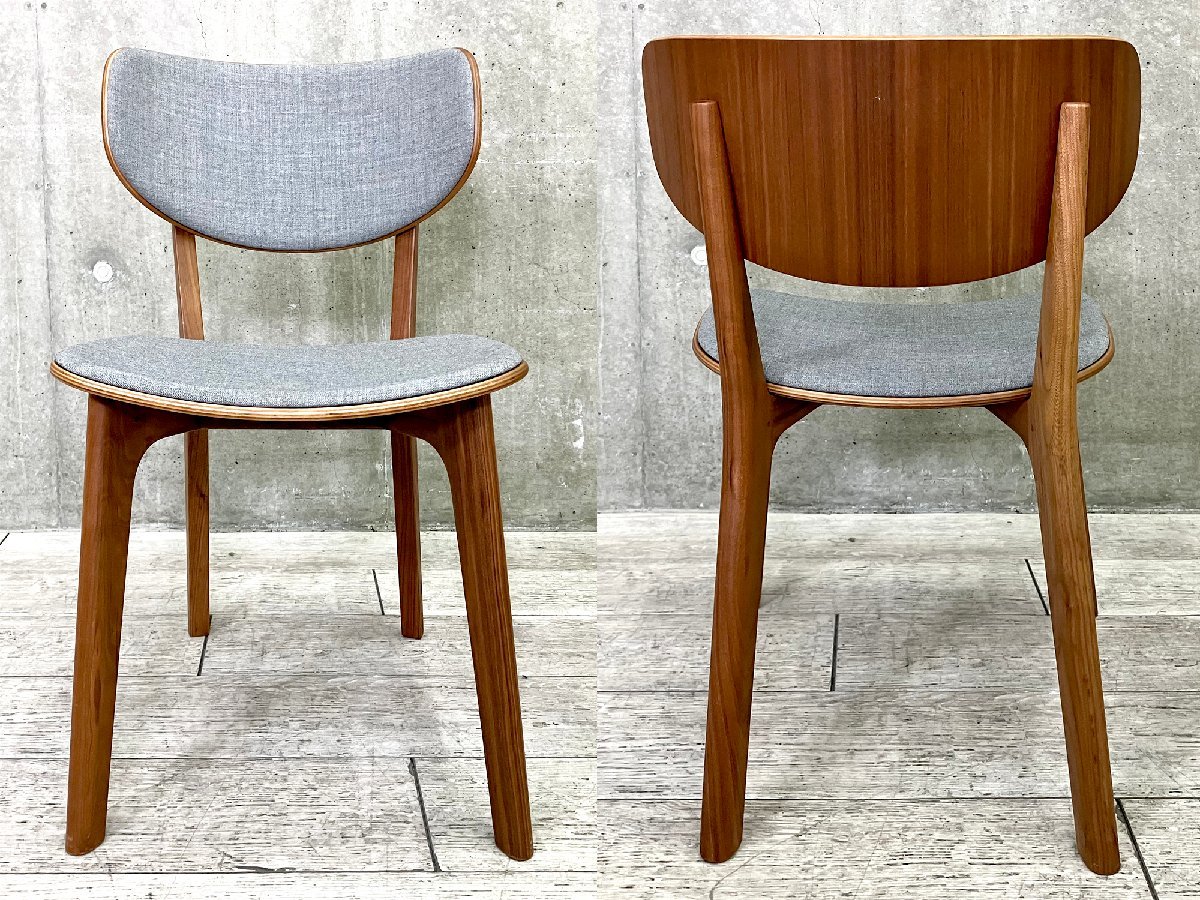 C)MARUNI / Marni woodworking #Roundishlaun dish dining chair # walnut # deep . direct person 