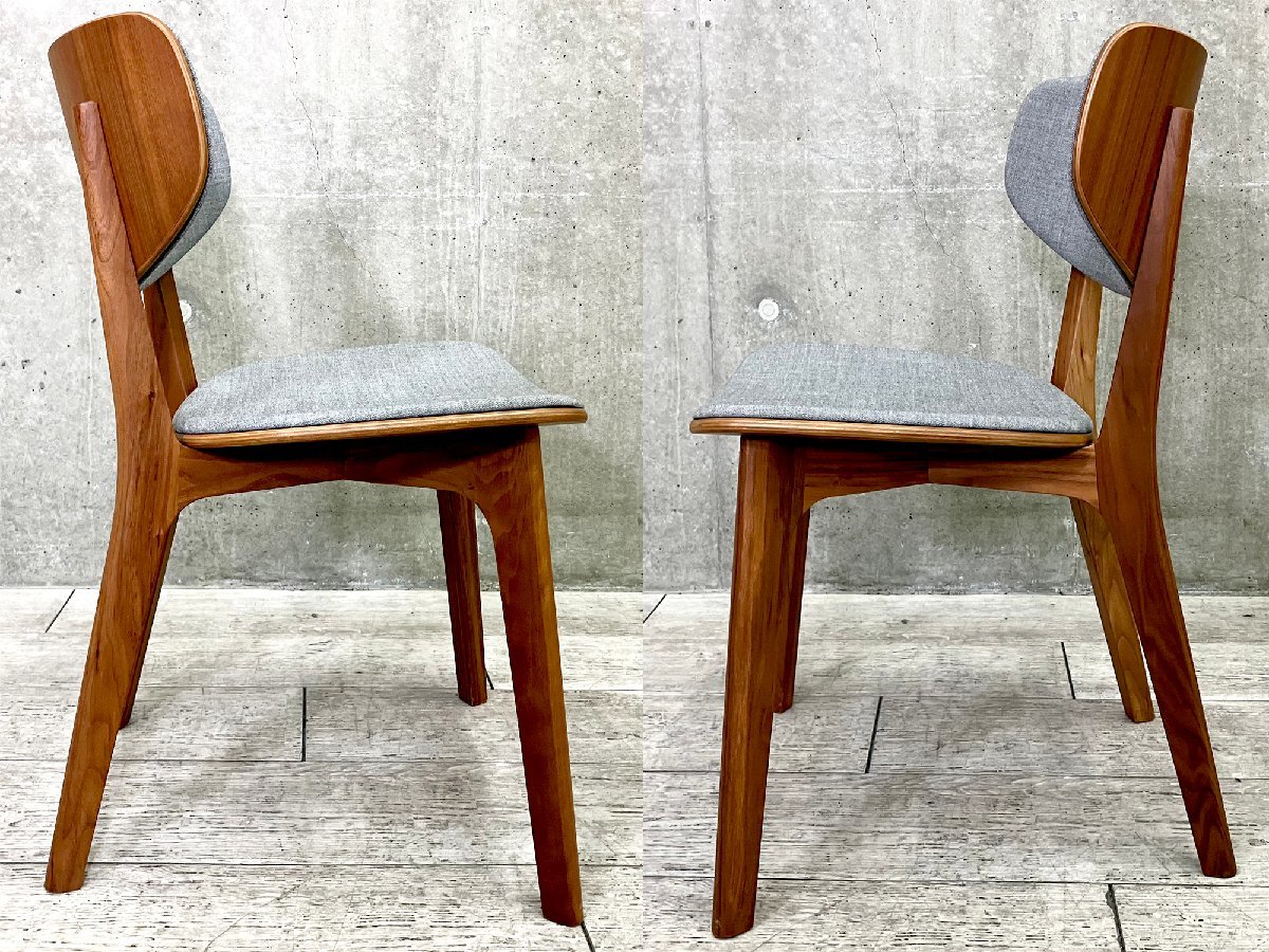 C)MARUNI / Marni woodworking #Roundishlaun dish dining chair # walnut # deep . direct person 