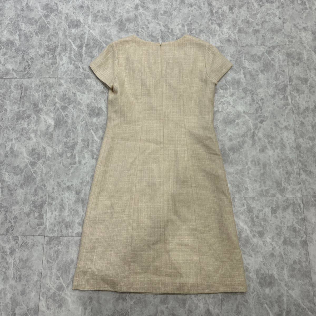 CC @ 良品 / 日本製 '豪華 2点セット' TRANS WORK トランスワーク WOOL混 ジャケット / ワンピース size40 レディース 婦人服 ベージュ系_画像7