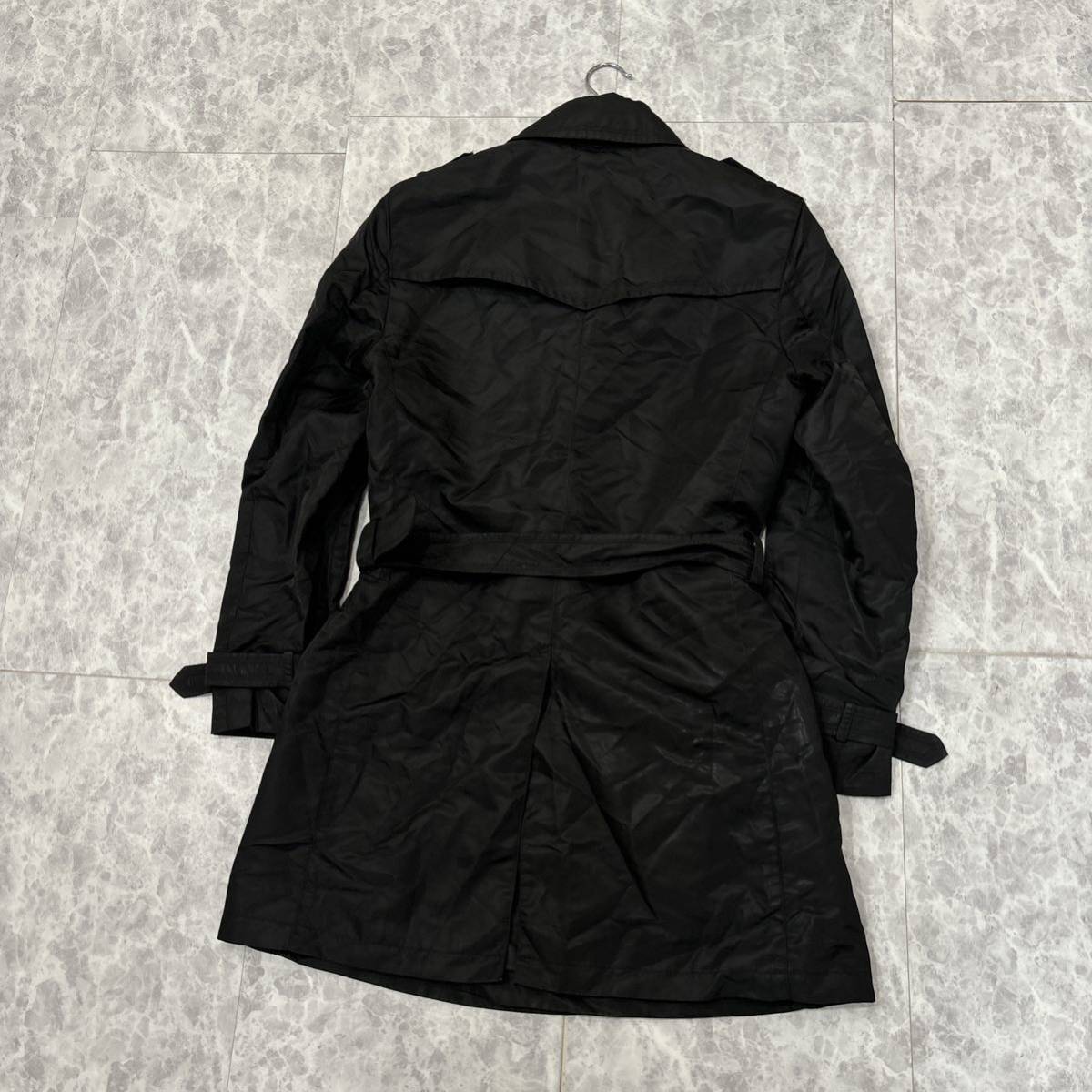 1円~ ＊ 日本製 '高級紳士服' BURBERRY BLACK LABEL バーバリー 裏地 ノバチェック 高品質 ナイロン トレンチコート M メンズ アウター_画像4