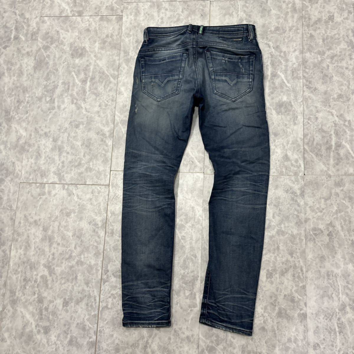 LL＊ 国内正規品 '洗練されされたデザイン' DIESEL ディーゼル THOMMER リペア加工 ストレッチ SLIM SKINNY デニムパンツ ジーンズ W27 L30_画像4