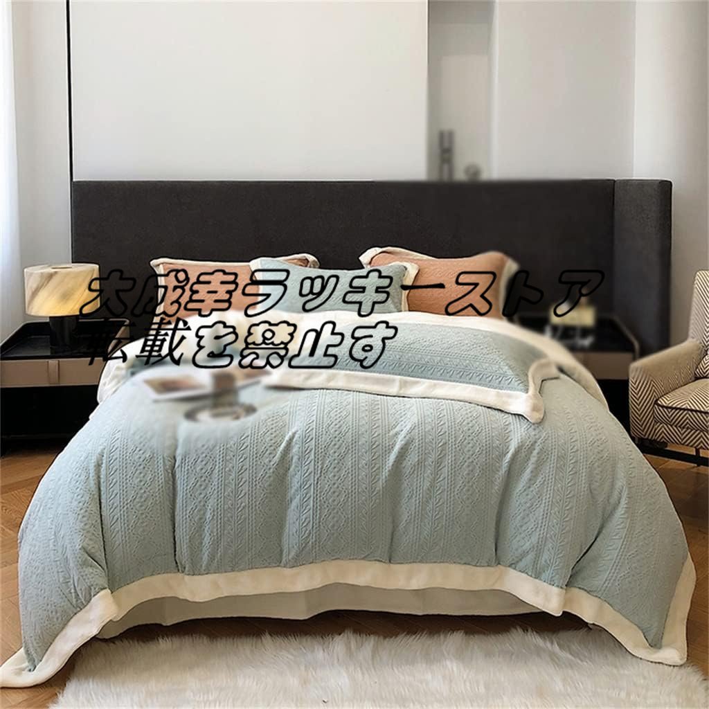 大好評 4 点セット厚く暖かい両面キルトカバーベルベットのベッドシート枕カバー彫刻ベルベットの冬のベッド 200*230cm