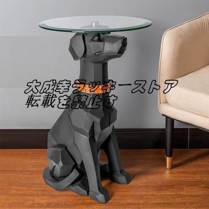 新入荷 サイドテーブル 犬 オブジェ Bluetooth スピーカー 付き おしゃれ ナイトテーブル ベッドサイドテーブル コーヒーテーブル ブラック