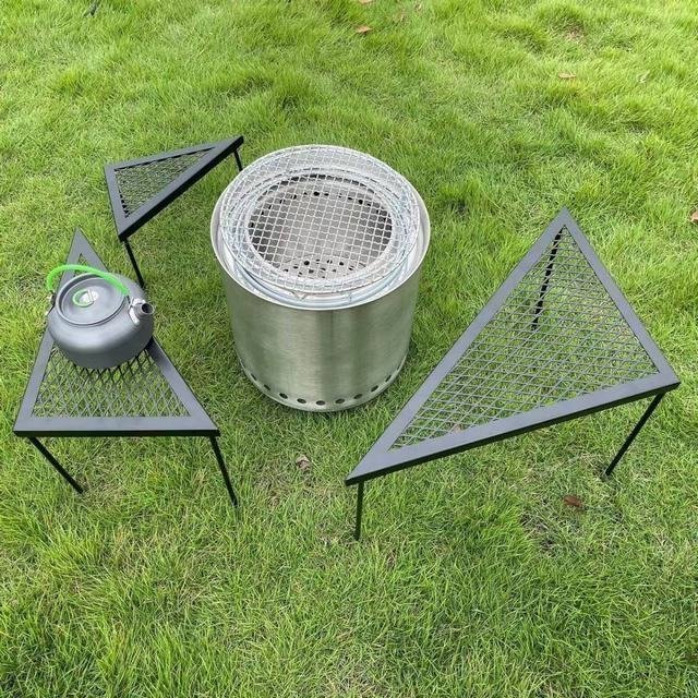 Железный костер стойка костра треугольника стол gotoku campo -outdoor BBQ 3 -Piece Set с корпусом для хранения компакт