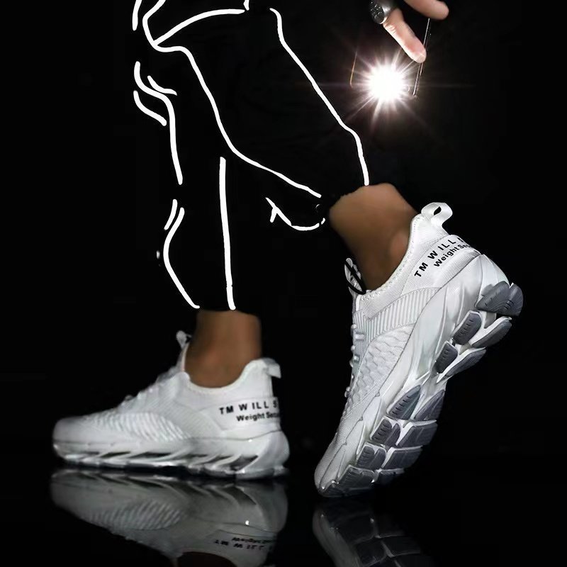 ランニングシューズ メンズ ジョギングシューズ 運動靴 スニーカー 通気性 軽量 ウォーキング メンズスニーカー ホワイト27cm_画像4