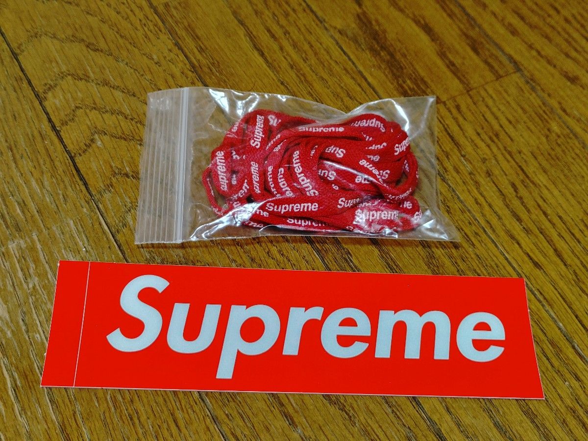 新品」シュプリーム Supreme 靴紐 シューレース 赤 ステッカー1 新品」シュプリーム Supreme 靴紐 シューレース 赤 ステッカー1