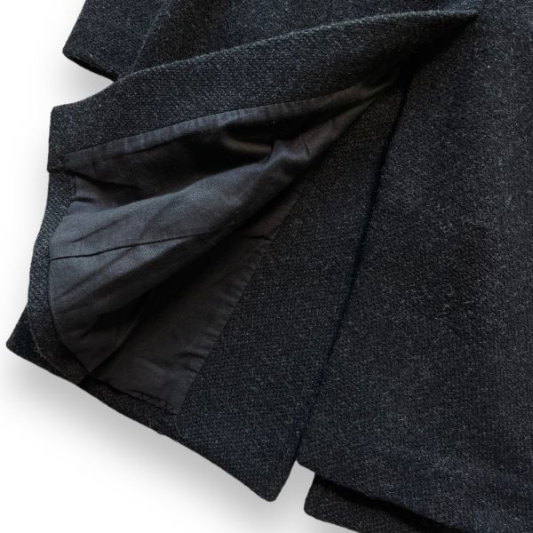 Zucca ズッカ 5釦 ウール ステンカラー ロング コート ジャケット アウター 防寒 スーツ フォーマル カジュアル メンズ M相当 ブラック系_画像7