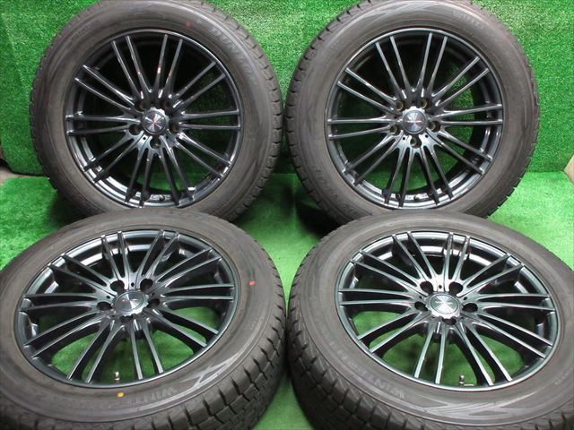 中古 ホイールタイヤ 4本 235/55R18 2016年製 8分山 VELVA AGUDO スタッドレス タイヤ ダンロップ ウィンターマックス SJ8_画像1