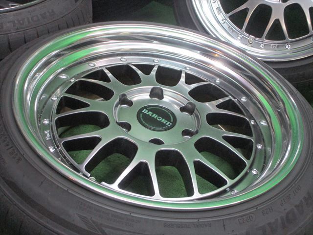 中古 ホイールタイヤ 4本 215/45R18 2023年製 8分山 ファブレスヴァローネ LM9 ラジアル タイヤ ミネルバ F205_画像3