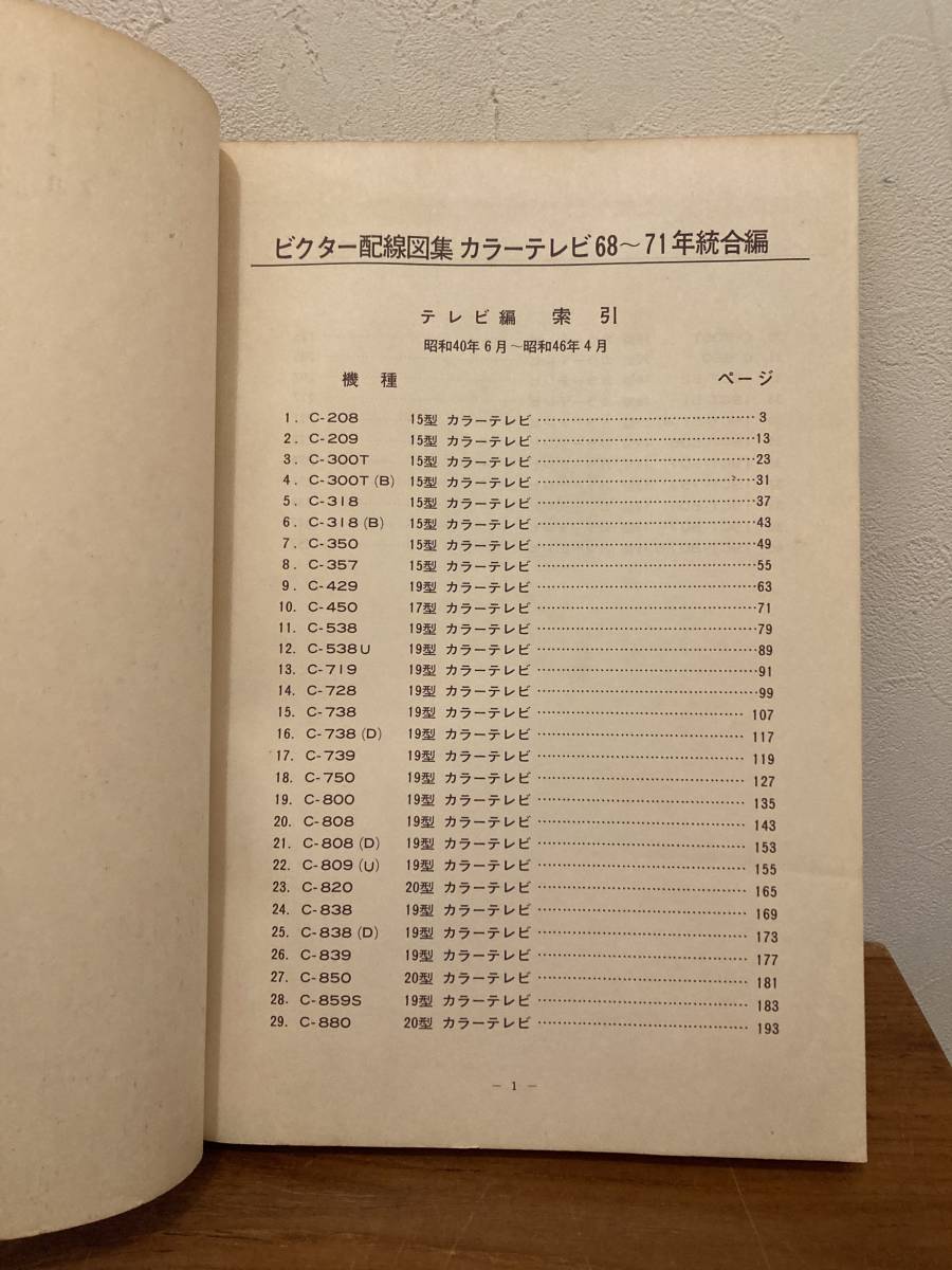 ビクター配線図集 カラーテレビ編 1968～1971 日本ビクターの画像3