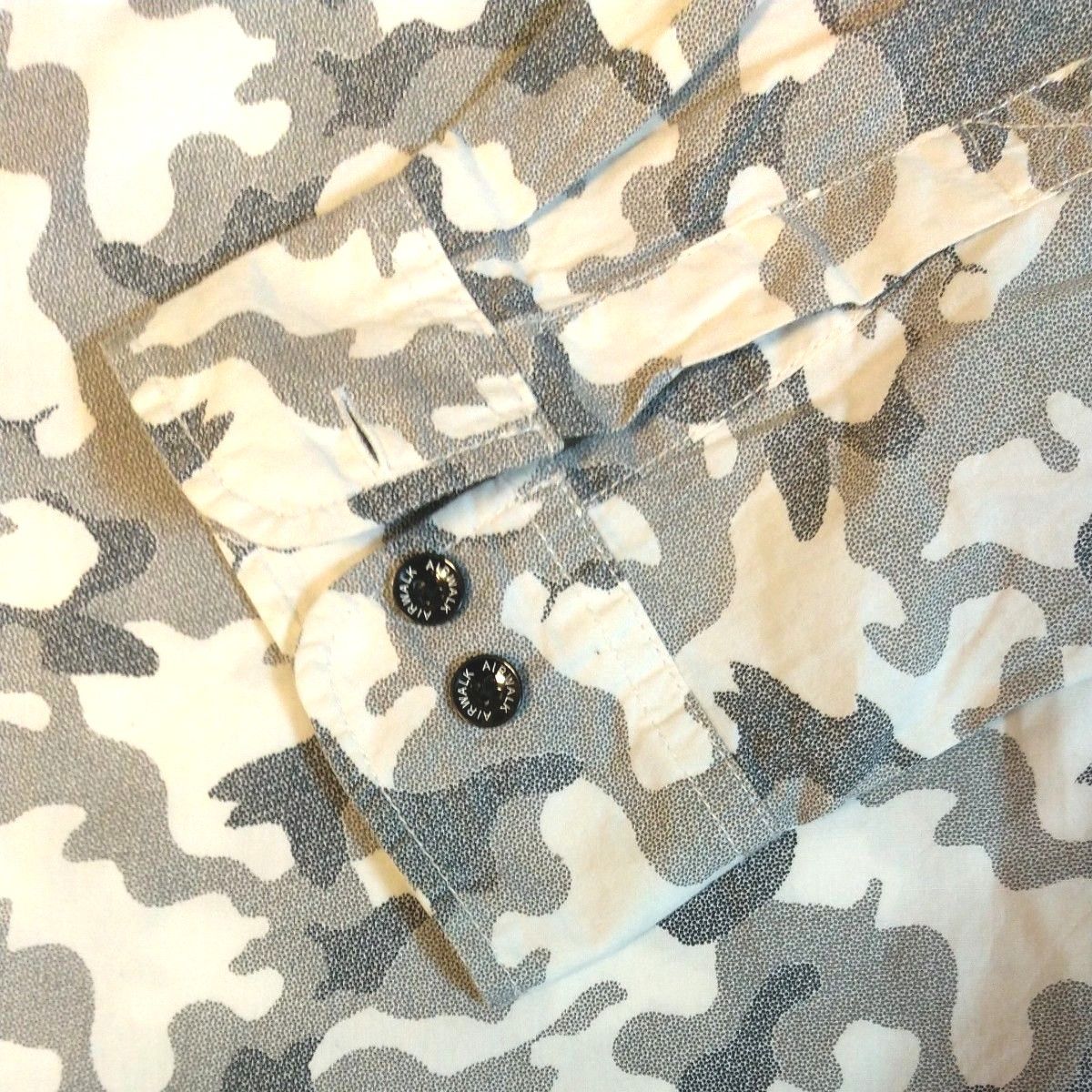 ★AIRWALK★ メンズ 3L グレー系 カモフラ柄 迷彩 長袖シャツ 大きいサイズ カジュアルシャツ