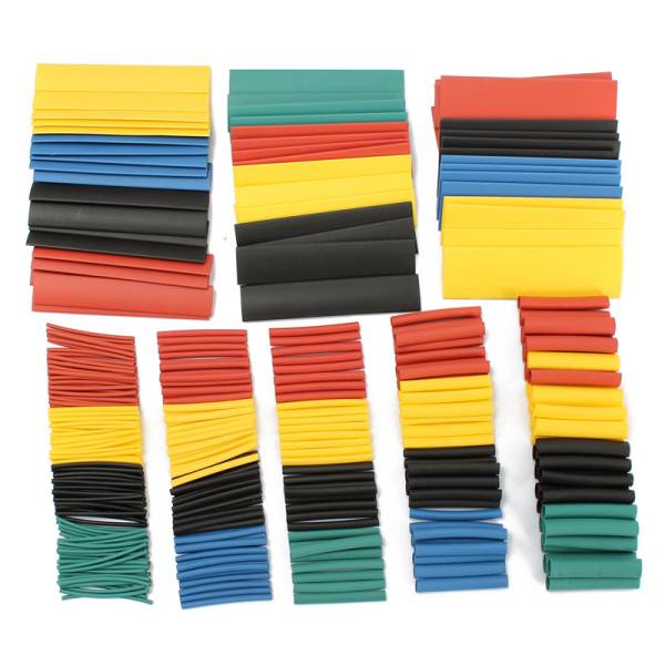 . contraction tube red blue yellow green black 5 color 8 size total 328 piece set 