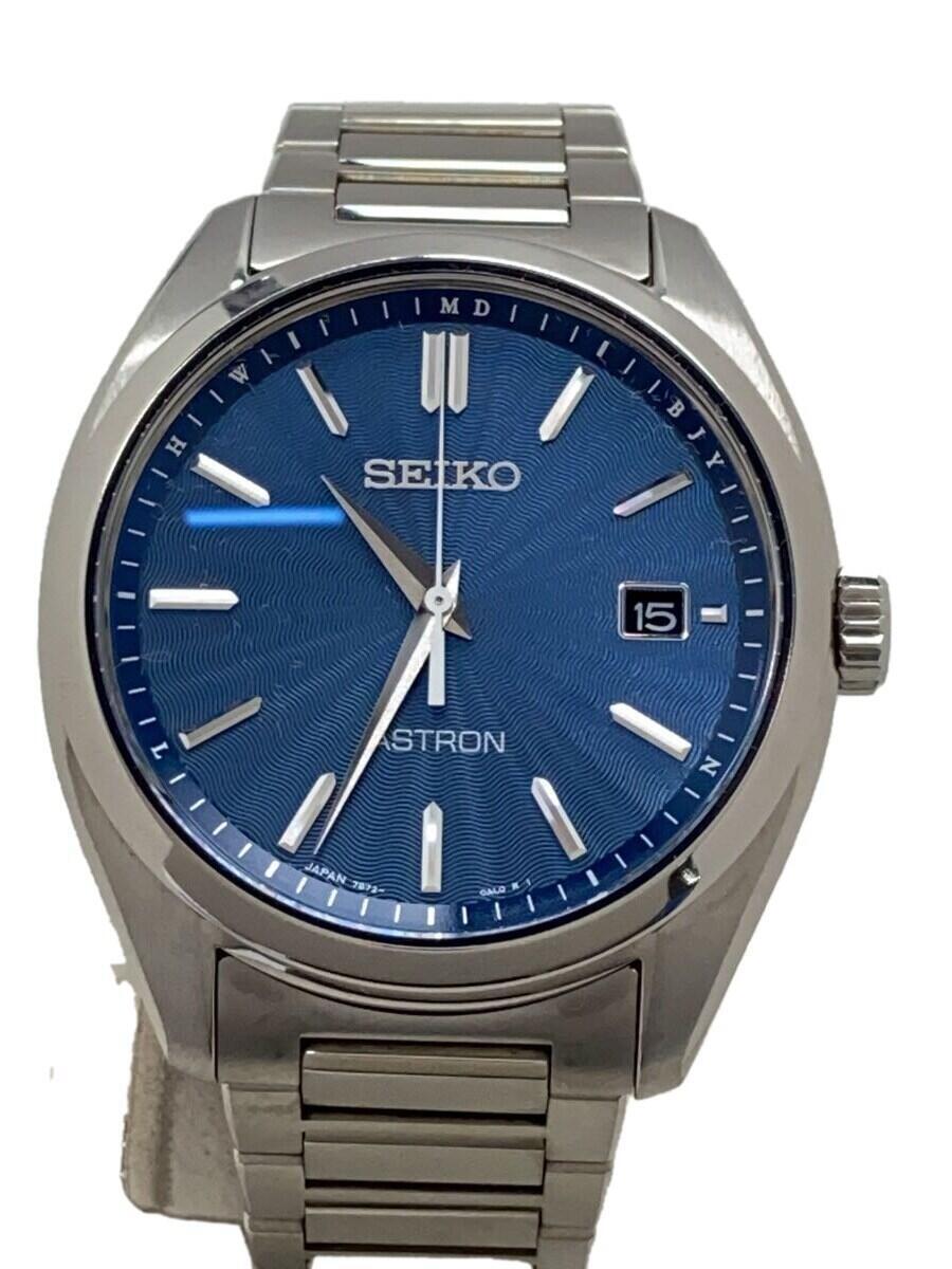 SEIKO◆ASTRON/アストロン/ソーラー腕時計/アナログ/NVY/SLV/7B72-0AD0