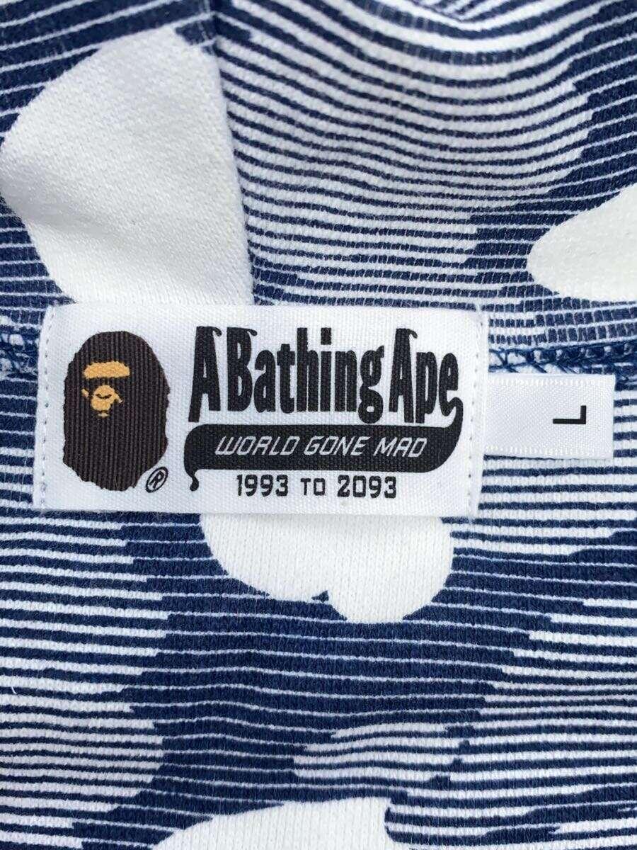 A BATHING APE◆キルティング切替ジップパーカー/L/コットン/マルチカラー/カモフラ_画像3