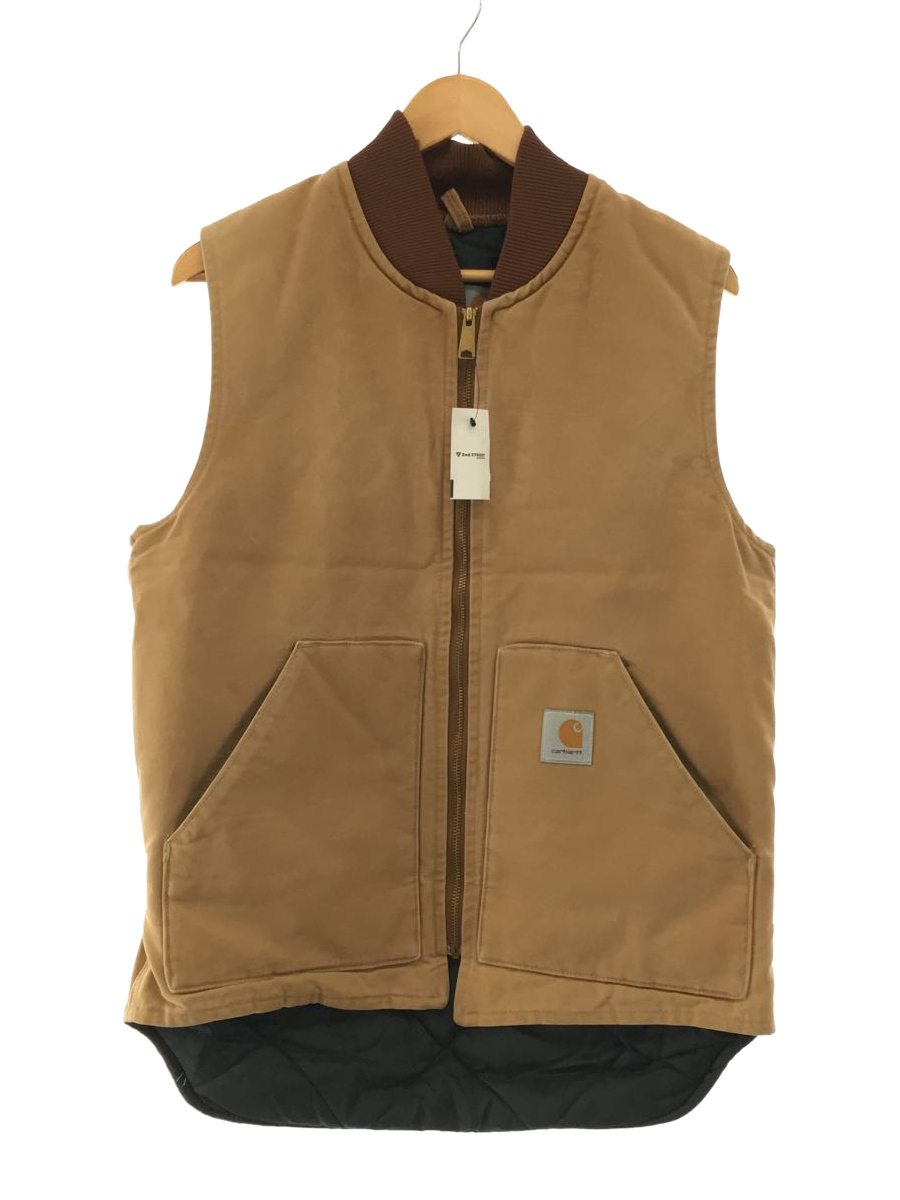 Carhartt◆ベスト/M/コットン/ダック/アメリカ製/キルティング/90S/90年代/USA製/キルティング/_画像1