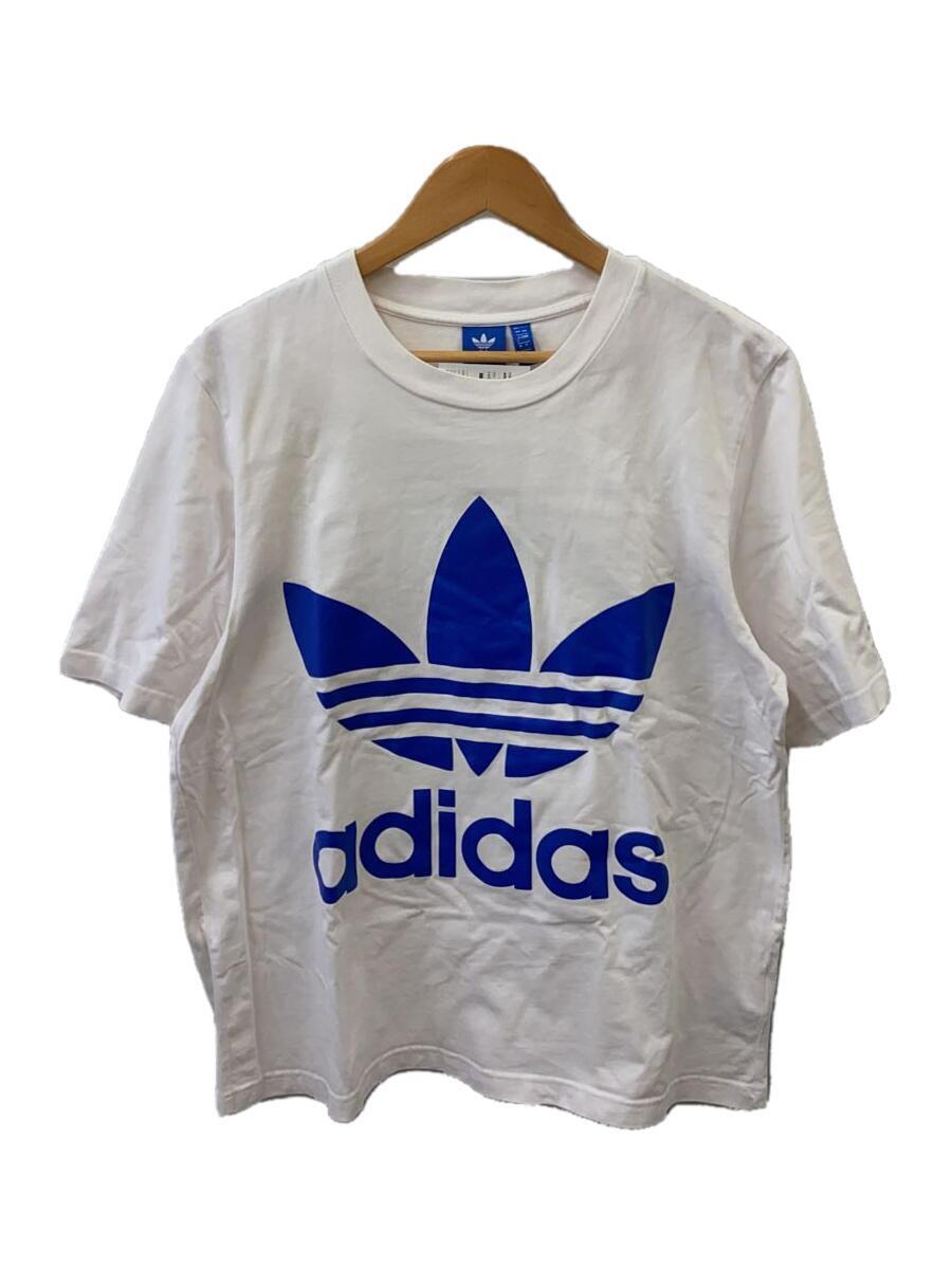 adidas◆Tシャツ/L/コットン/WHT/プリント/BK7174/ロゴTシャツ_画像1