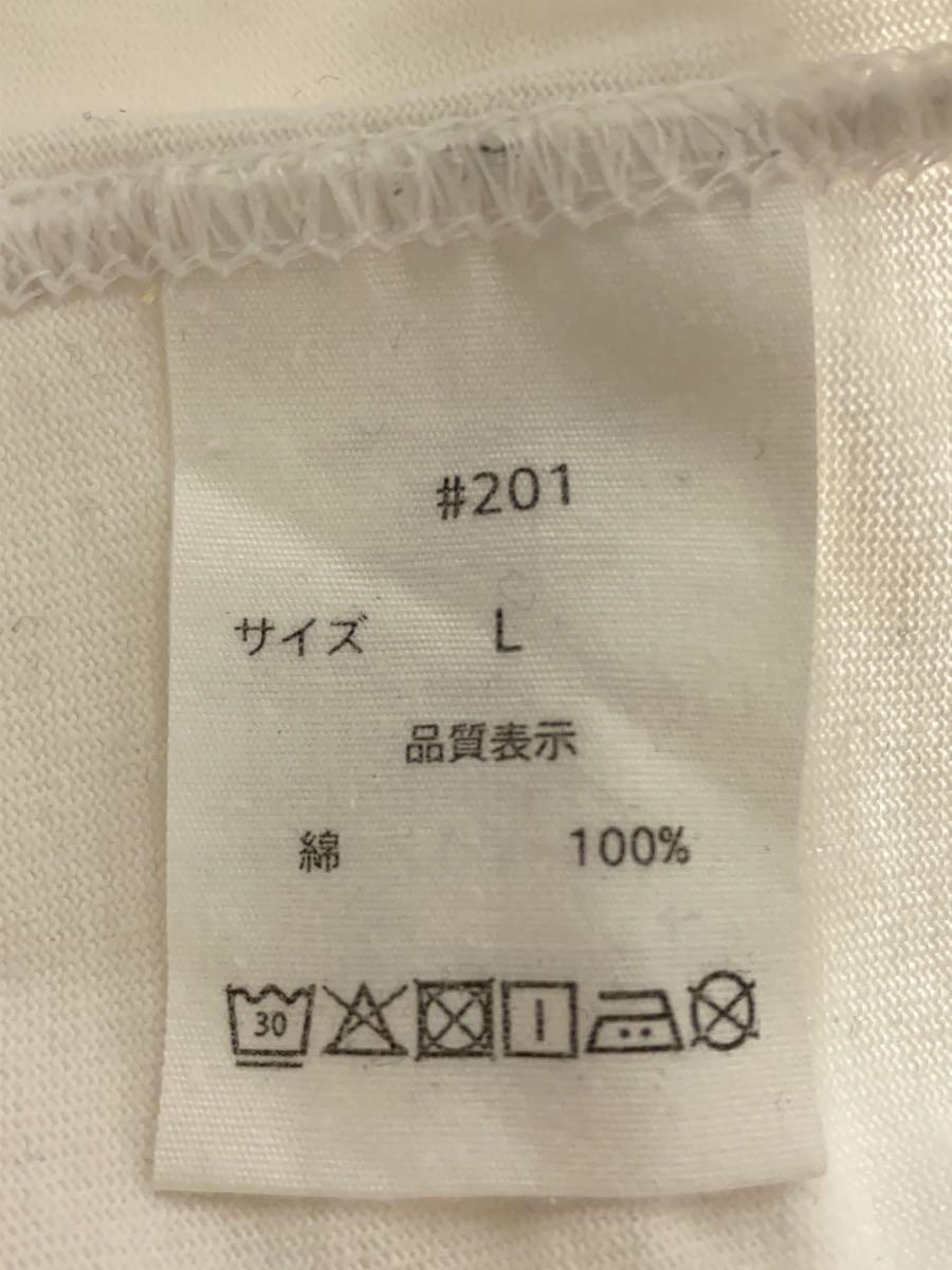 FIT FOR◆Tシャツ/L/コットン/WHT/無地/#201_画像4