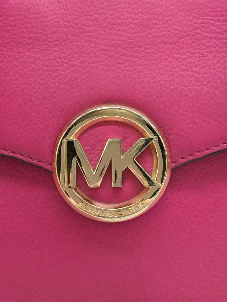 MICHAEL KORS◆ショルダー部分欠品/スレ・ヤケ・使用感有/ピンク/ハンドバッグ/レザー/PNK_画像5