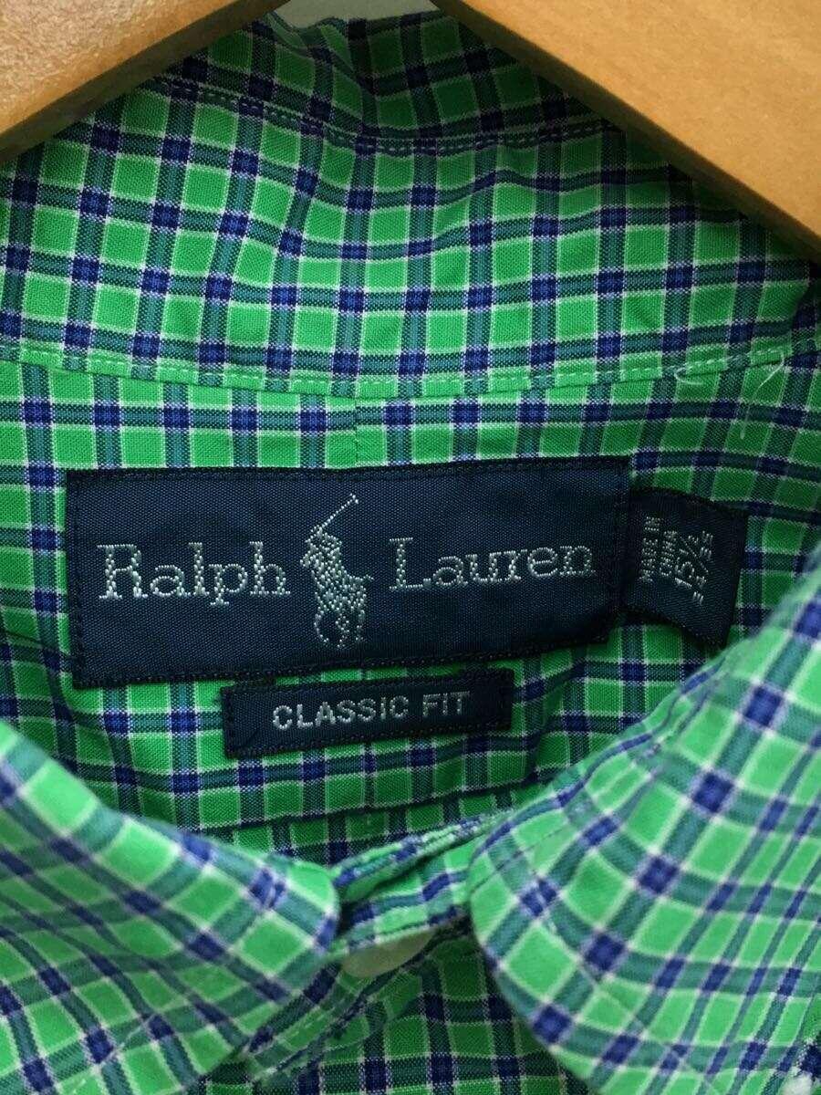 RALPH LAUREN◆長袖シャツ/15.5/コットン/GRN/チェック_画像3