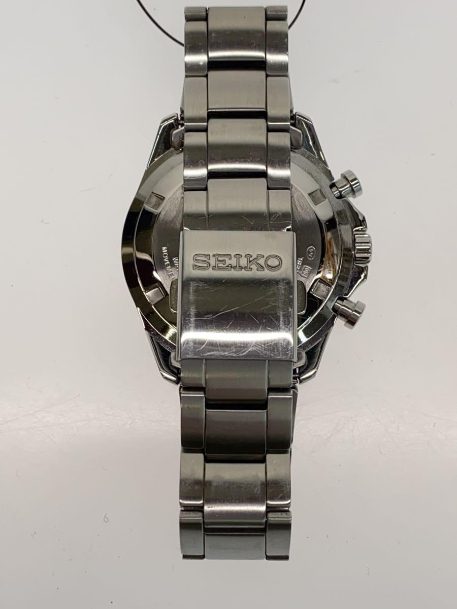 SEIKO◆クォーツ腕時計/アナログ/ステンレス/BLU/SLV/8T67-00C0_画像5