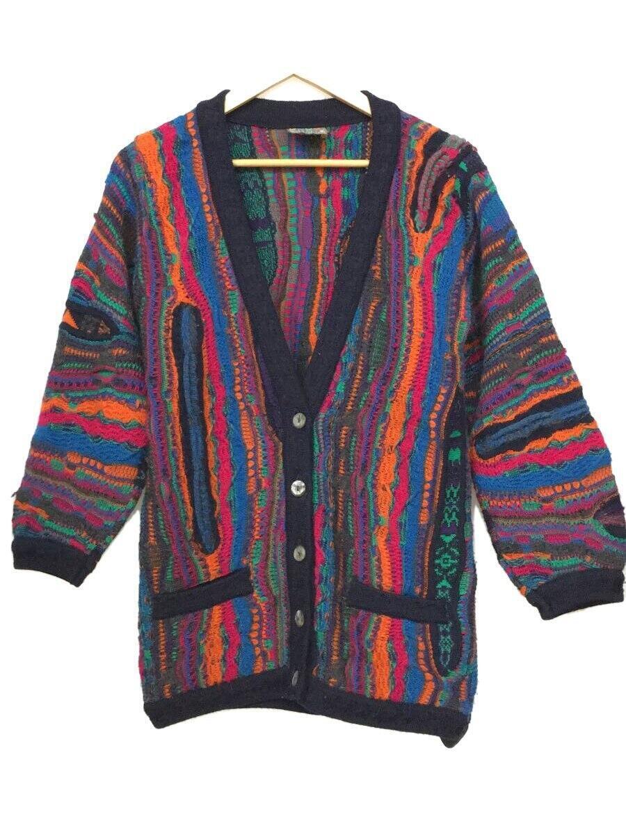 COOGI◆3Dニットカーディガン(厚手)/M/ウール/マルチカラー/総柄/カラフル/オールド/_画像1