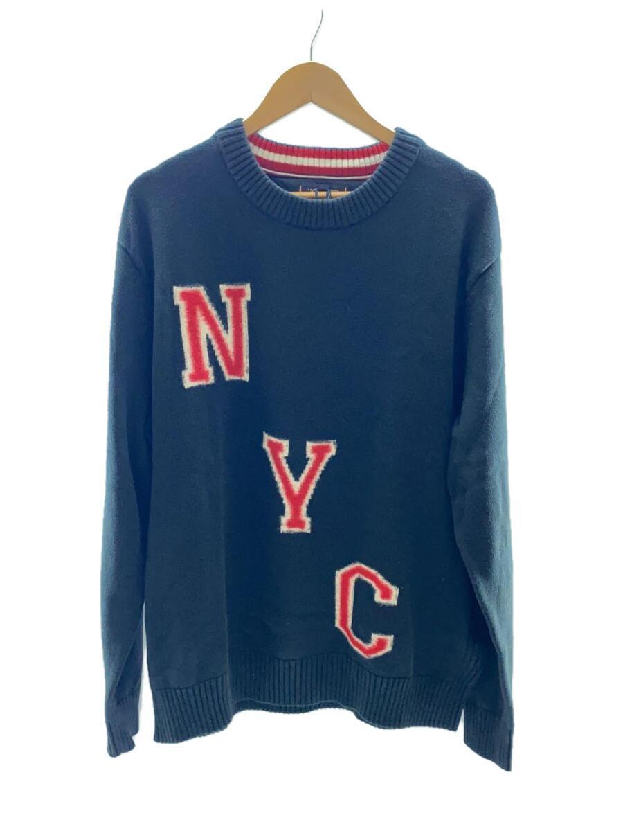 TOMMY HILFIGER◆NYC/AS RELAXED FIT GRAPHIC SWEATER/XL/コットン/BLK/6800338548_画像1