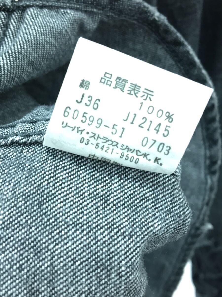 Levi’s◆長袖シャツ/M/コットン/GRY/無地_画像4