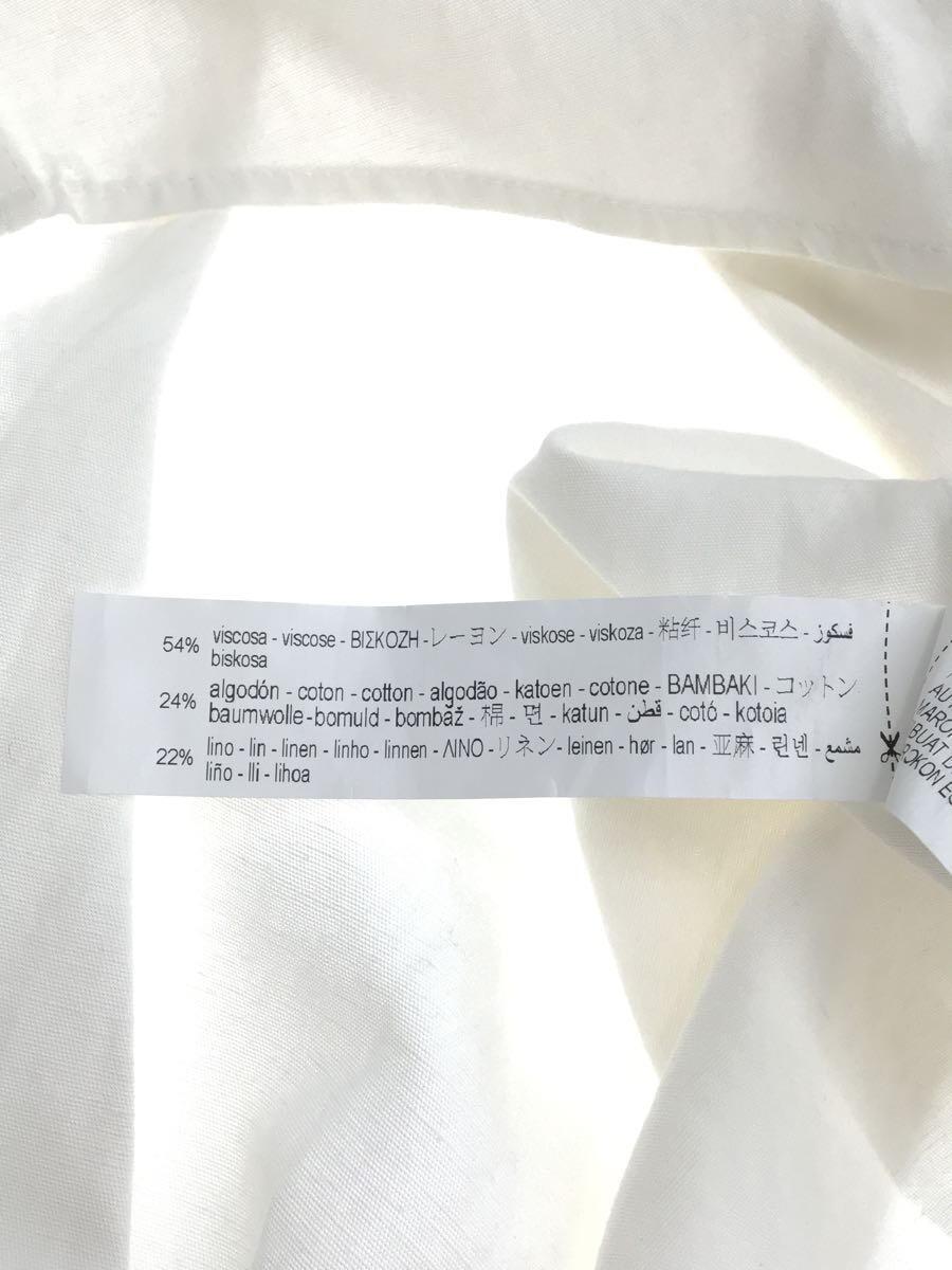 ZARA◆半袖シャツ/S/レーヨン/WHT/無地/袖口汚れ有_画像4